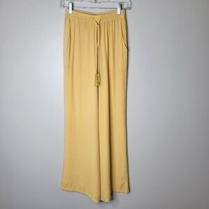 Monday Swimwear Yellow Wide-Leg Beach Pants Coverup